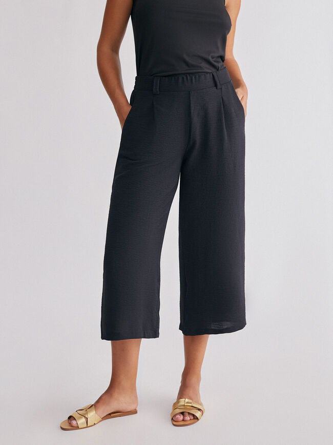 Pantalón culotte fluido Negro