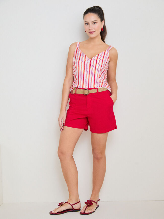 PANTAL&Oacute;N CORTO CINTUR&Oacute;N Rojo