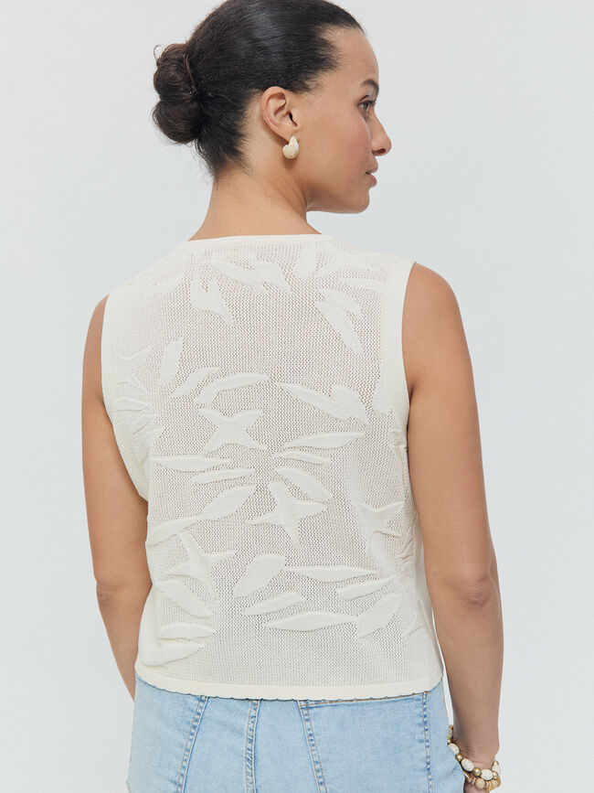 CHALECO ESPALDA JACQUARD Crudo