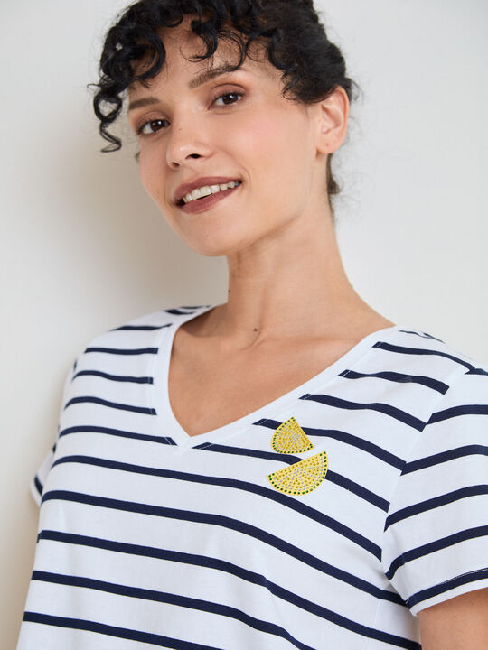 CAMISETA LIMONES BRILLANTES Blanco Optico image number null