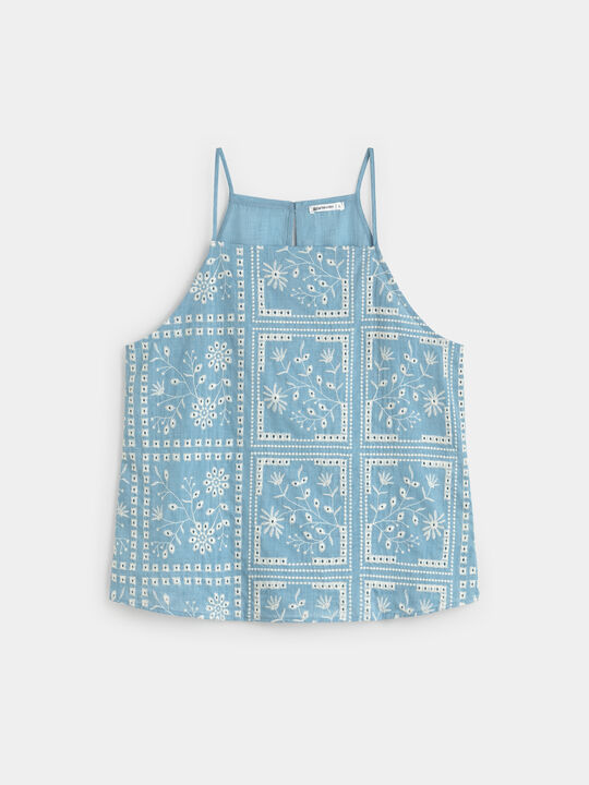 TOP BORDADO Azul Chambray image number null