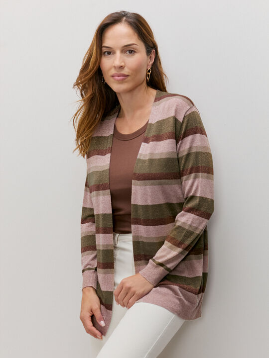 CARDIGAN RAYAS METALIZADAS Estampado 1 image number null