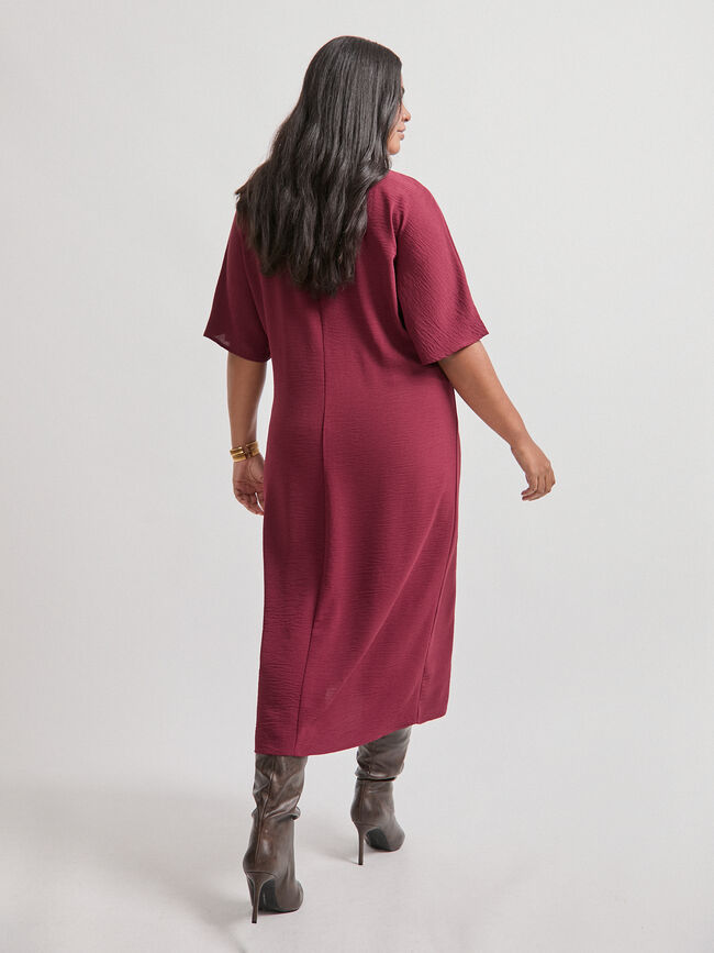 VESTIDO FLUIDO TEXTURA Granate