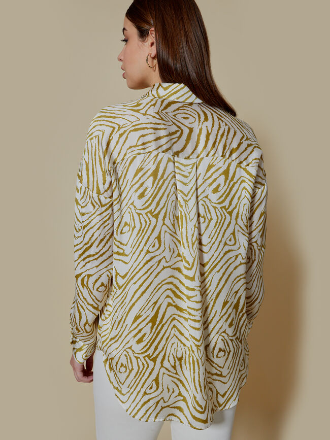 Blusa satén estampado Crudo