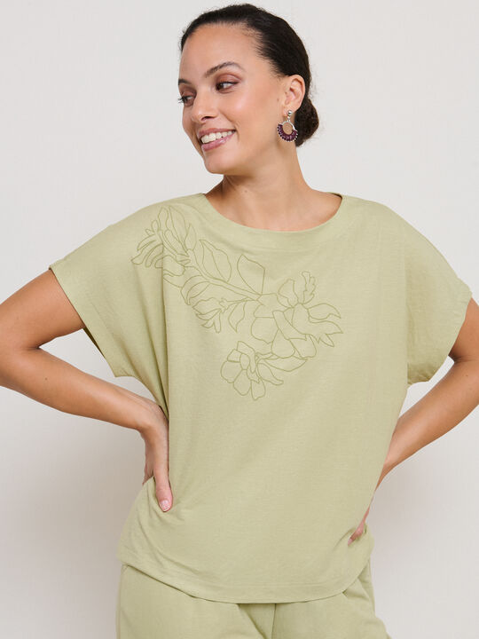 CAMISETA PUFF PRINT Verde salvia image number null