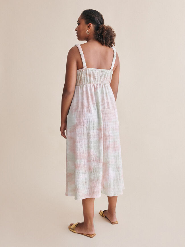 Vestido tirantes tie-dye Blanco Hueso