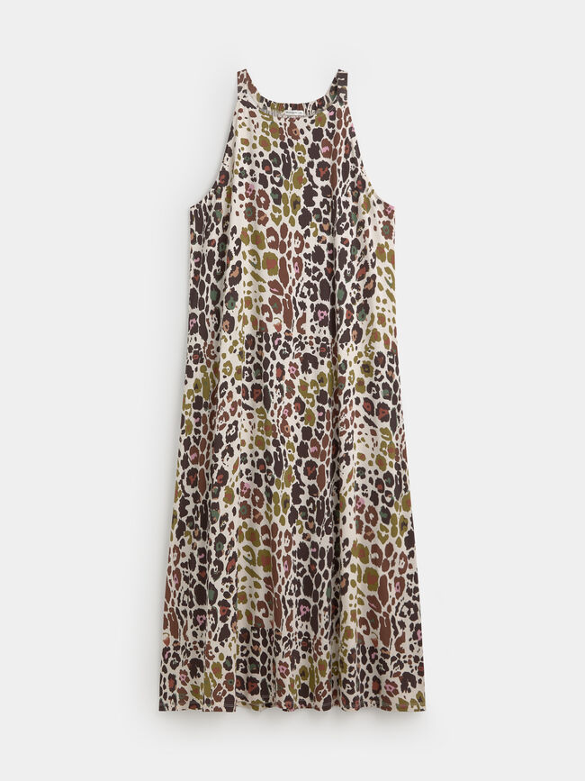 VESTIDO CUELLO HALTER Estampado 1