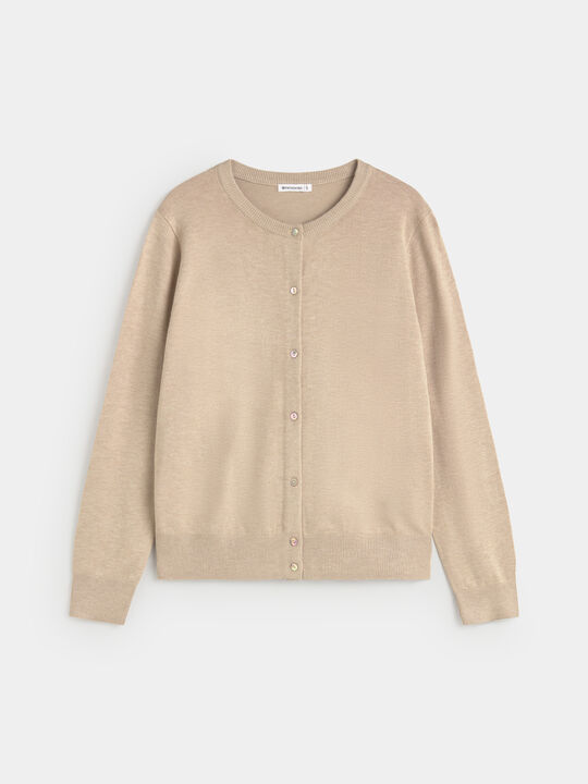 CARDIGAN BASICO Beige image number null