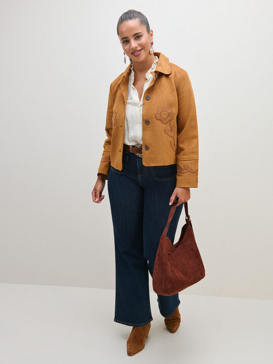 CHAQUETA ANTELINA FLORES OLIVA GOLD image number null