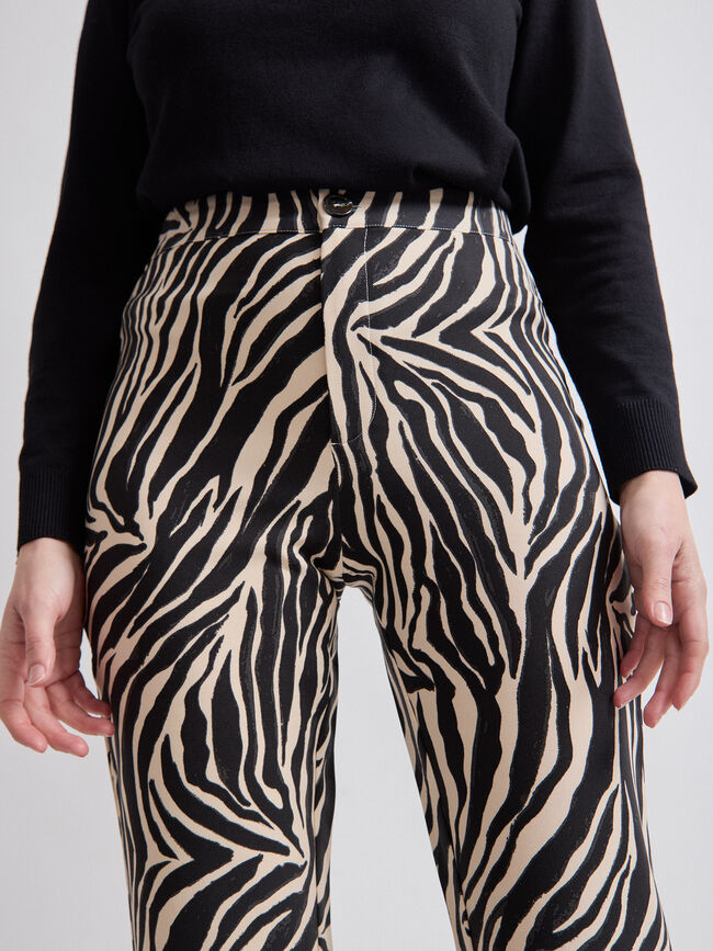 PANTALON RECTO ESTAMPADO Crudo