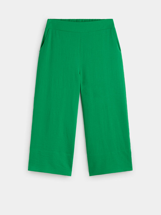 PANTALÓN CULOTTE FLUIDO Verde Viridian