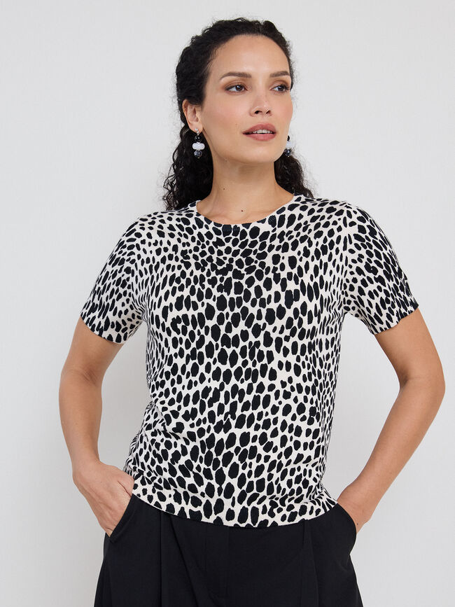 JERSEY MANGA CORTA ESTAMPADO Crudo