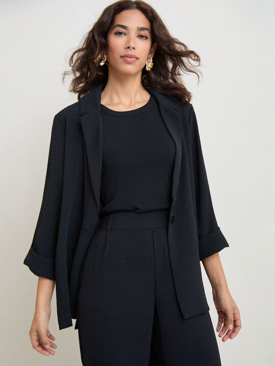 BLAZER LARGA FLUIDA Negro image number null