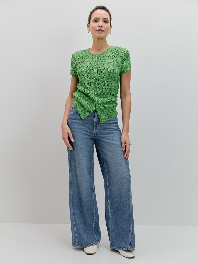 C&Aacute;RDIGAN MANGA CORTA Verde