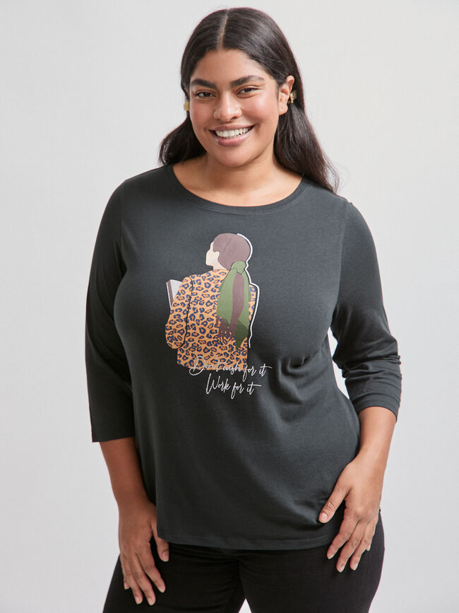 CAMISETA ALGODÓN ESTAMPADA Negro