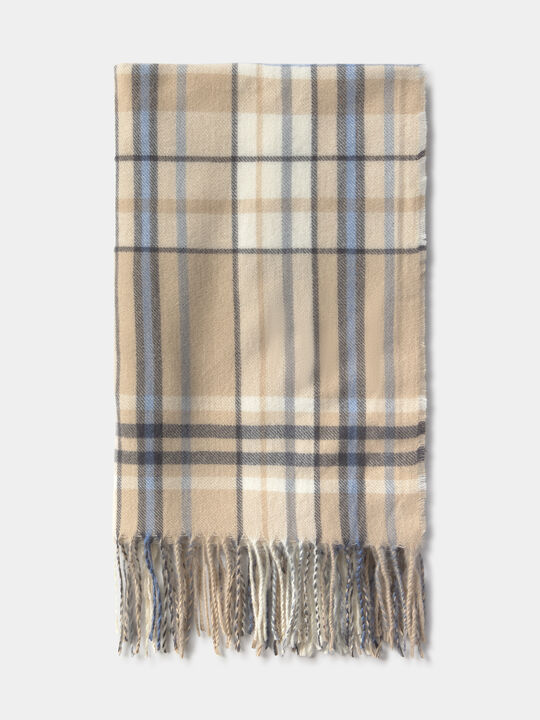 BUFANDA DISE&Ntilde;O CUADROS Crudo image number null