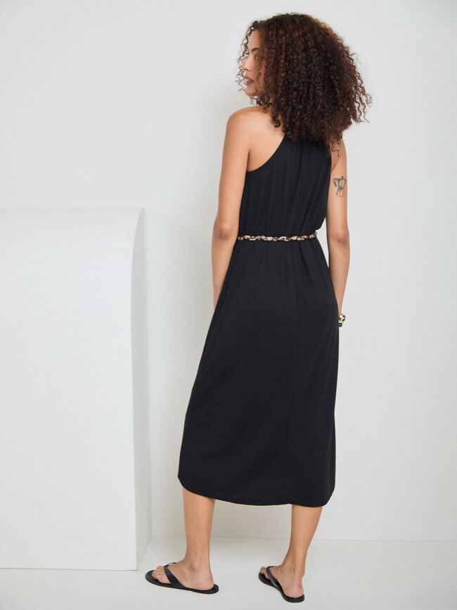 VESTIDO FLAM&Eacute; CINTUR&Oacute;N Negro