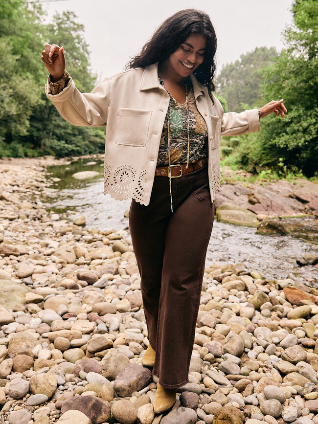 CHAQUETA ANTELINA TROQUELADA Hielo