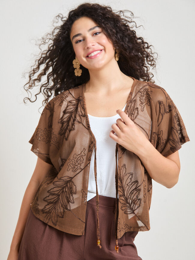 CHAQUETA CALADA PALMERAS Marron