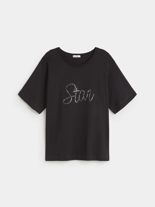 CAMISETA BRILLO STAR Negro image number null