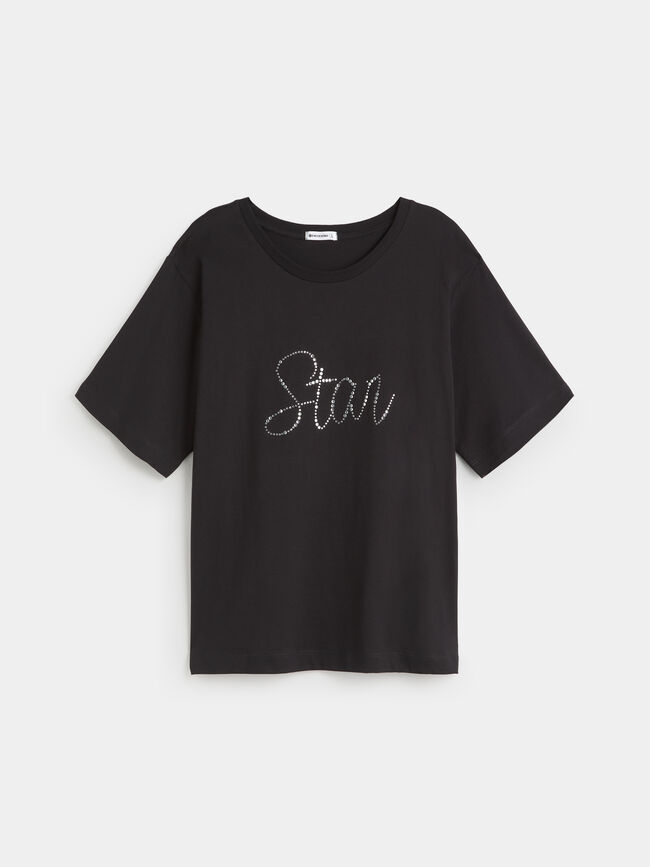 CAMISETA BRILLO STAR Negro