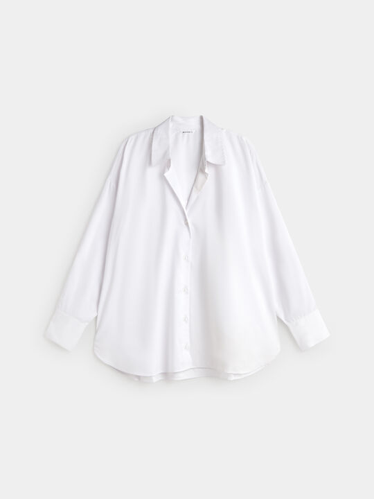 CAMISA OVERSIZE BASICA Blanco Optico image number null