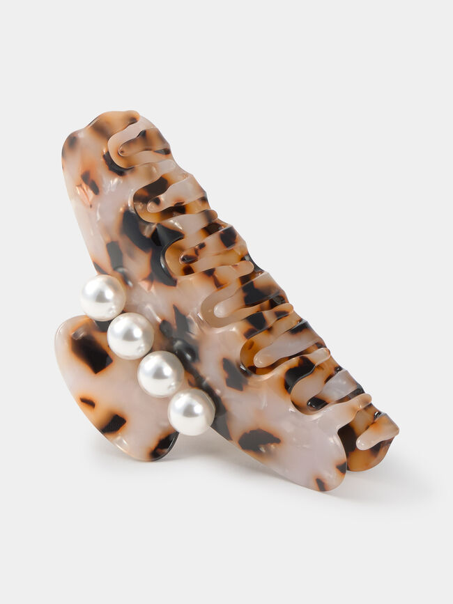 PINZA PERLAS CAREY Marron