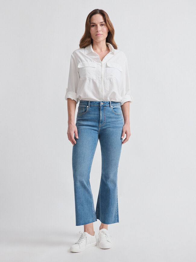 VAQUERO ACAMPANADO CROP Mid blue