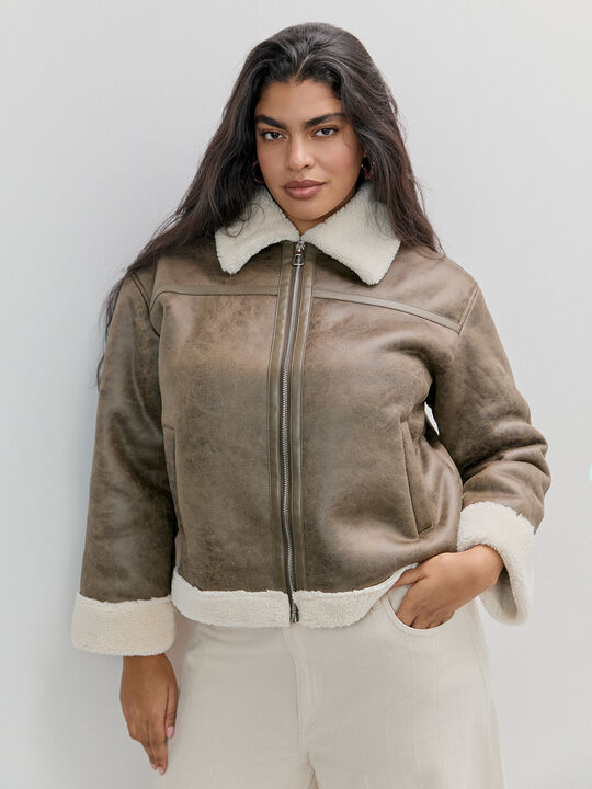 CHAQUETA CORTA DOBLE Kaki image number null