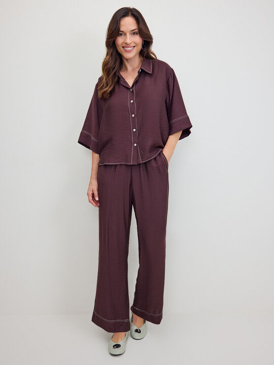 CAMISA DOBLADILLO MANGA Marron image number null