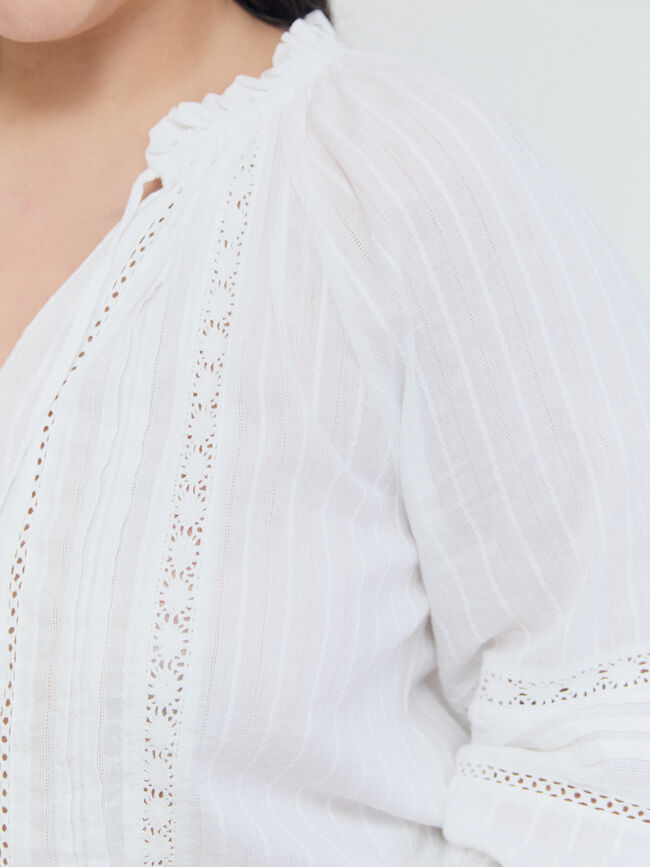 BLUSA PUNTILLAS BOTONES Blanco Optico