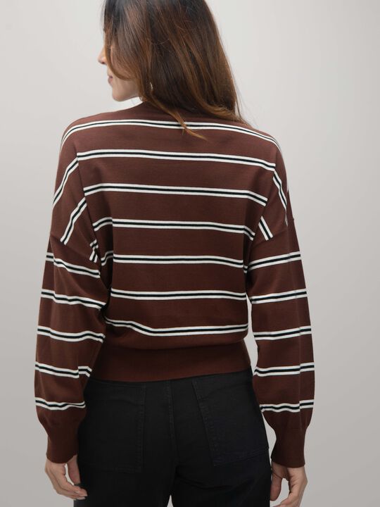 JERSEY RAYAS MARRON Chocolate image number null