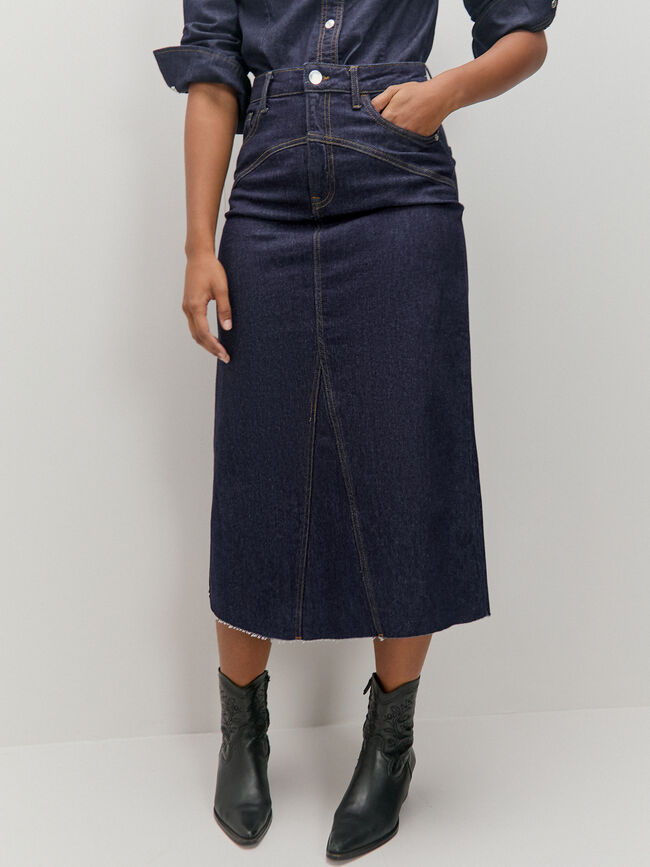 FALDA MIDI VAQUERA Rinse Wash
