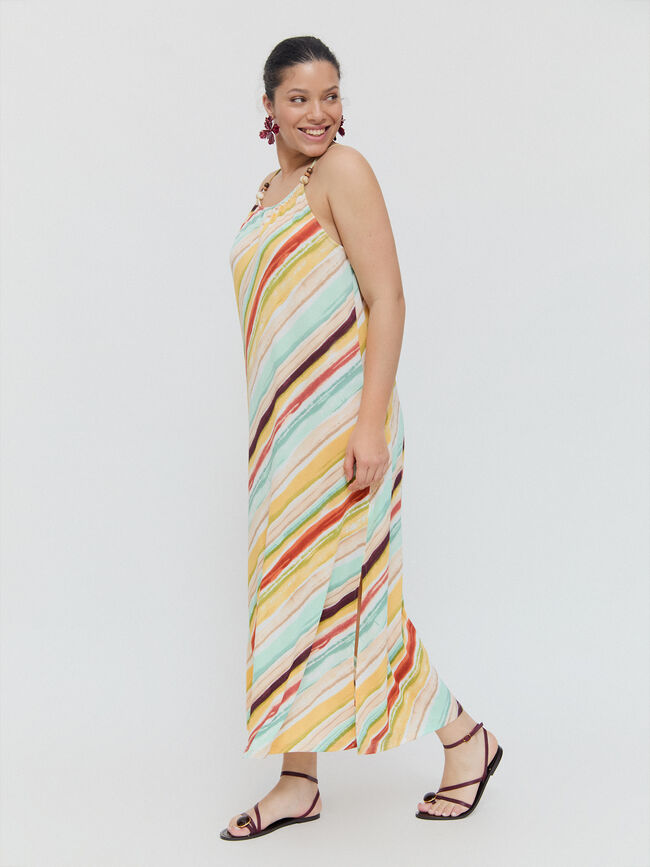 VESTIDO RAYAS Crudo