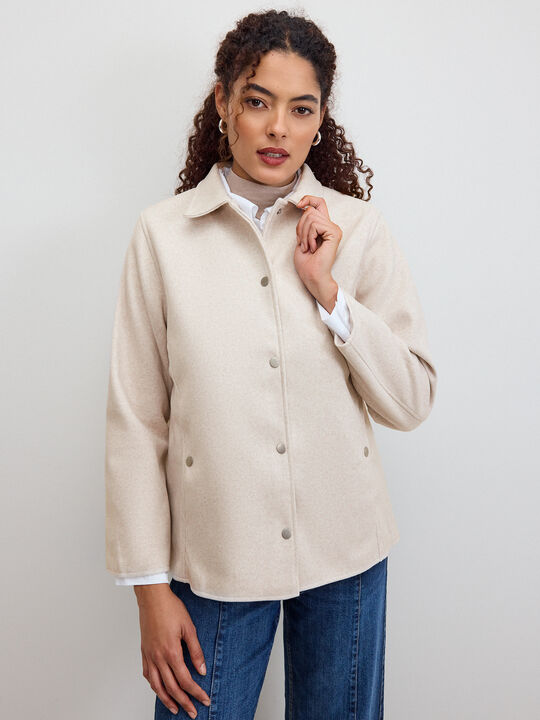 CHAQUETA PA&Ntilde;O BASICA Crudo image number null