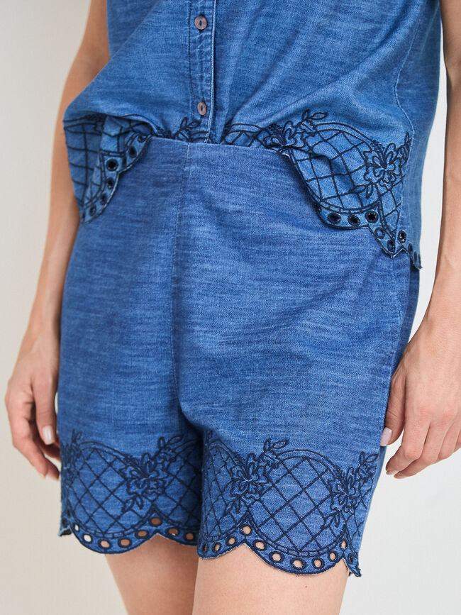 SHORT VAQUERO TROQUELADO Dark blue