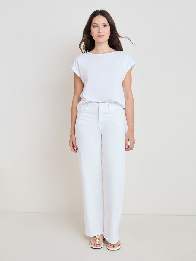 WIDE LEG B&Aacute;SICO Blanco Optico