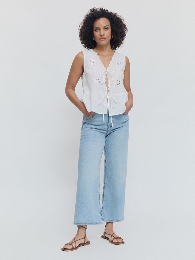TOP CON LAZOS Blanco Optico