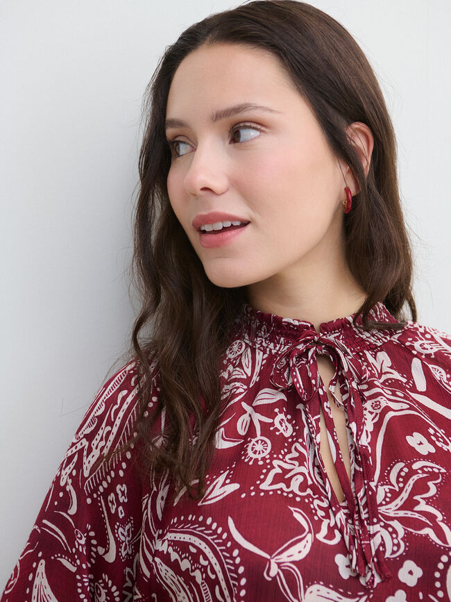 BLUSA  GOMAS CUELLO Dark Cherry