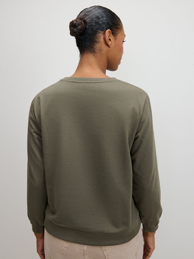 SUDADERA CORAZ&Oacute;N LENTEJUELAS Kaki