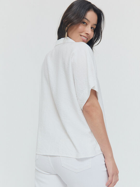 CAMISA BOLSILLO CROCHET Blanco Optico image number null