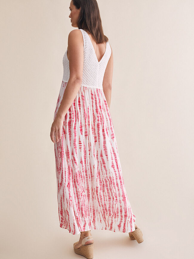 VESTIDO DETALLE CROCHET Rojo
