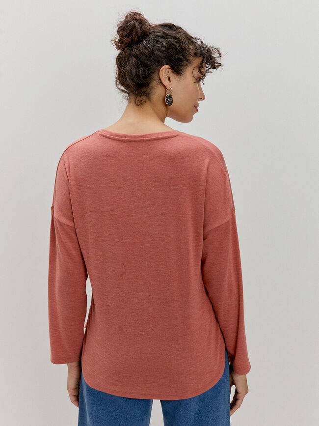 CAMISETA MANGA LARGA Arcilla