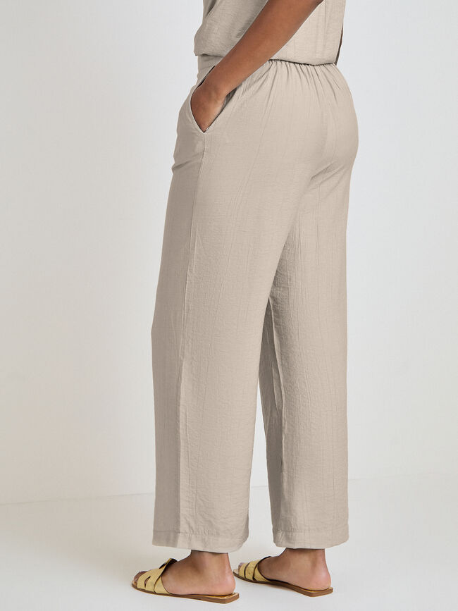 PANTAL&Oacute;N LARGO FLUIDO Piedra