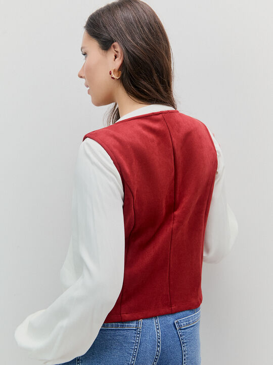 CHALECO ANTELINA BOTONES Granate image number null