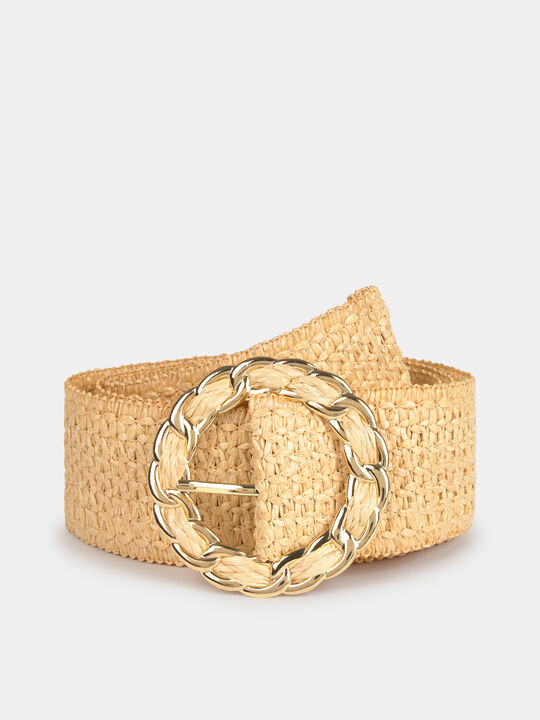 CINTURÓN RAFFIA NATURAL Beige image number null