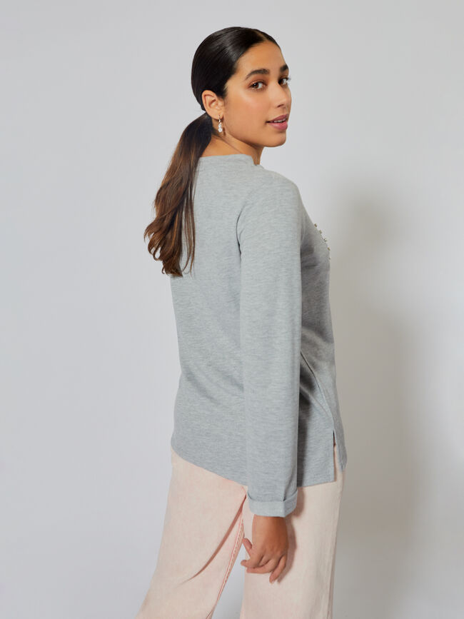 SUDADERA CON DETALLES gris vigore med