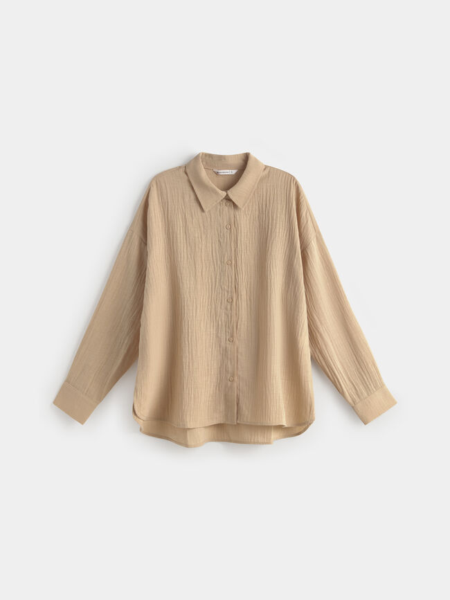 CAMISA RÚSTICA Beige Tostado