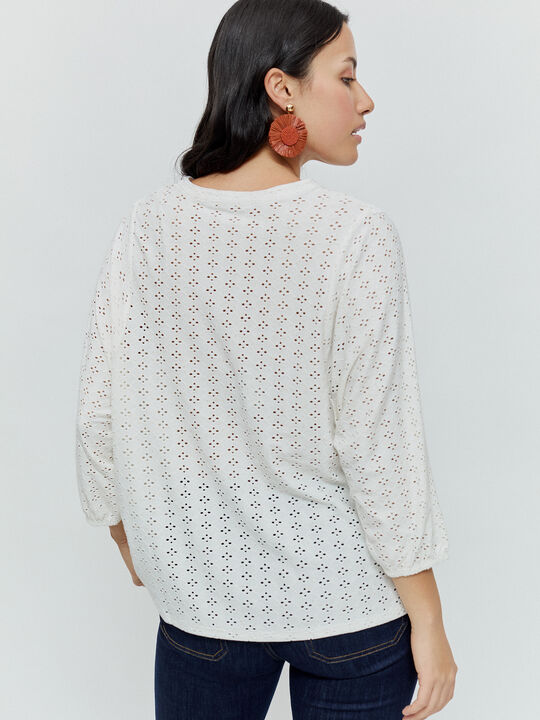 BLUSA POLYEYELET Crudo image number null