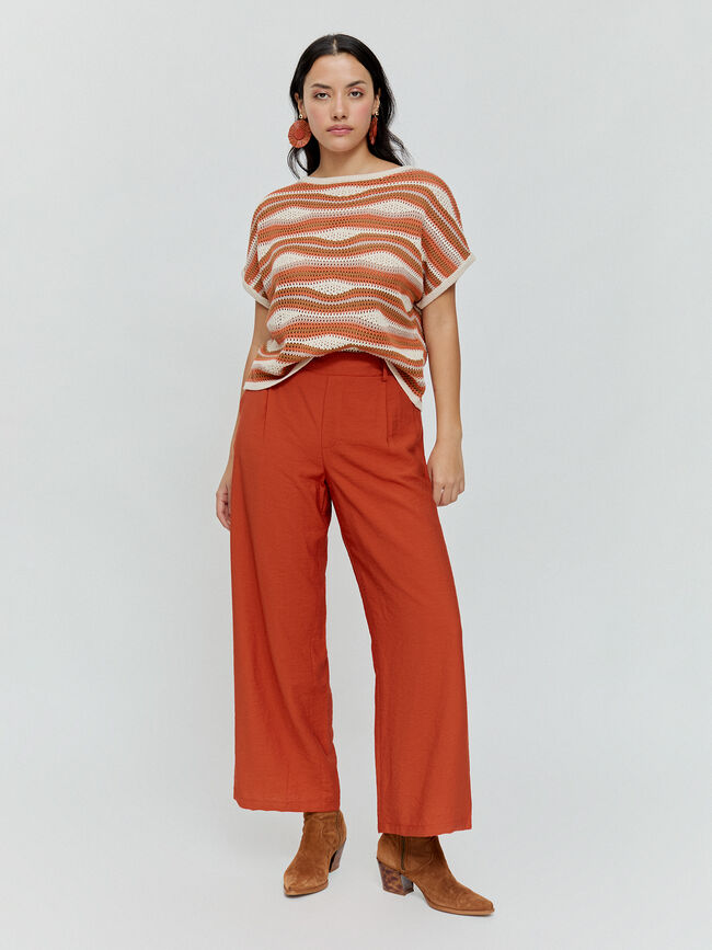PANTALON ANCHO FLUIDO Teja